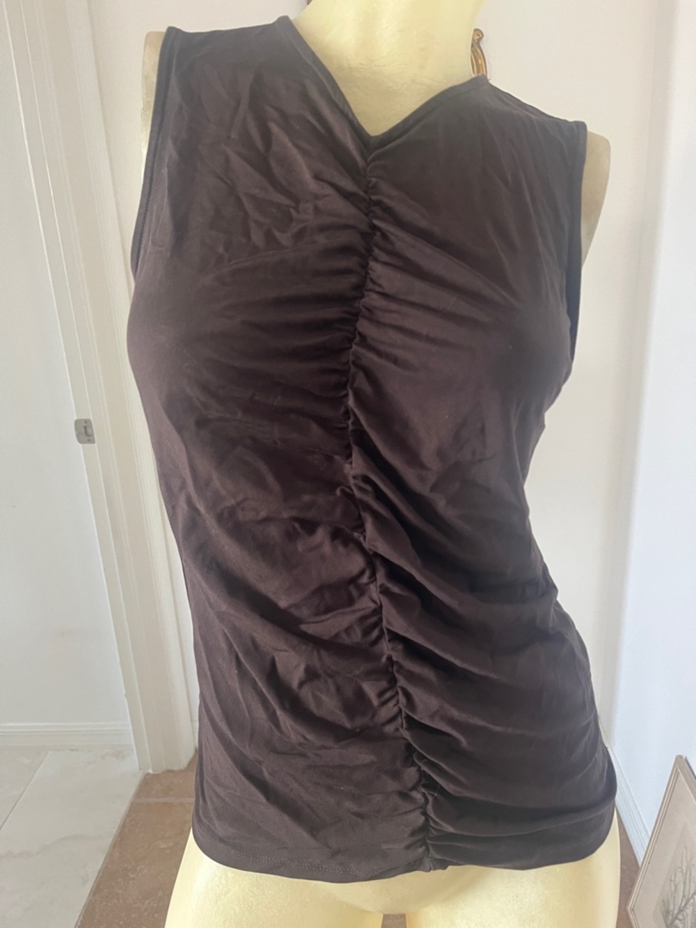 Veronica Beard Ruched Brown Top
